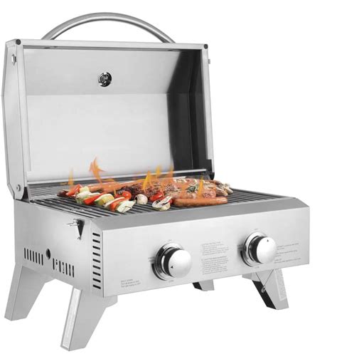 cooking with table top gas grill